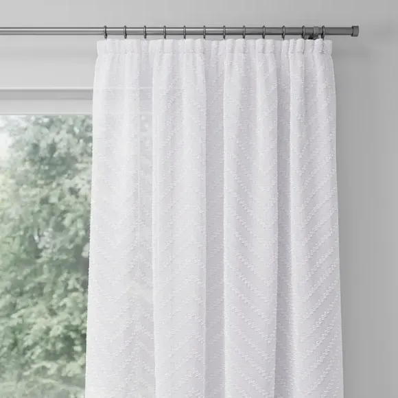 Made to Measure Voile Curtains - White, Polyester
