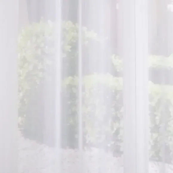Made to Measure Voile Curtains - White, Polyester