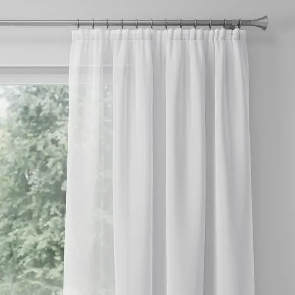 Made to Measure Voile Curtains - White, Polyester