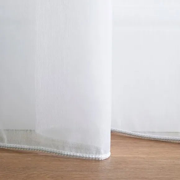 Made to Measure Voile Curtains - White, Polyester