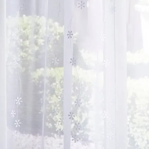Made to Measure Voile Curtains - White, Voile