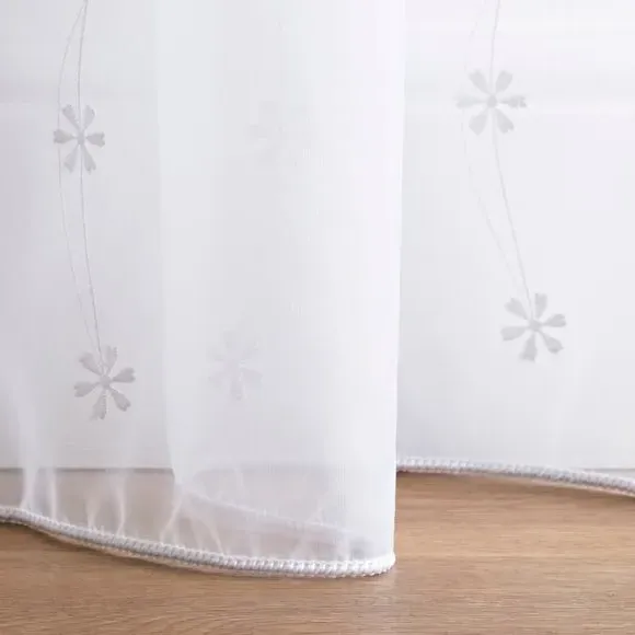 Made to Measure Voile Curtains - White, Voile