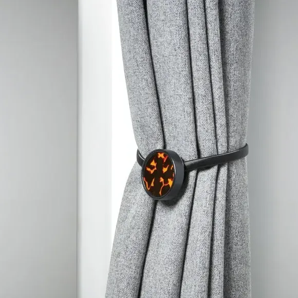 Magnetic Curtain Tieback - Black, Metal