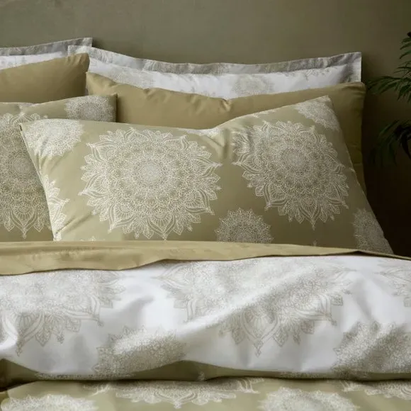 Mandala Duvet Cover & Pillowcase Set - Olive
