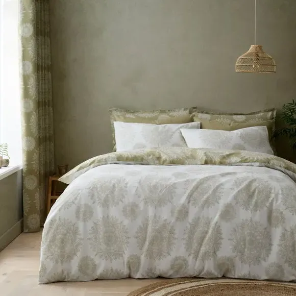 Mandala Duvet Cover & Pillowcase Set - Olive