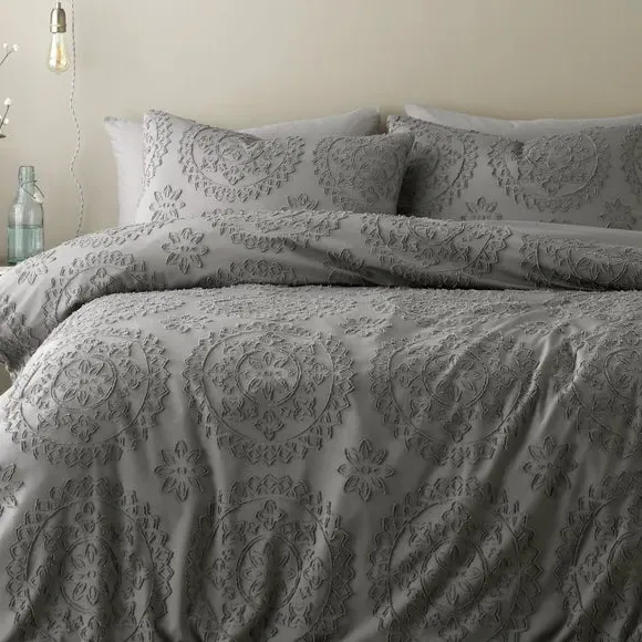 Mandala Duvet Cover Set - Charcoal, Polyester
