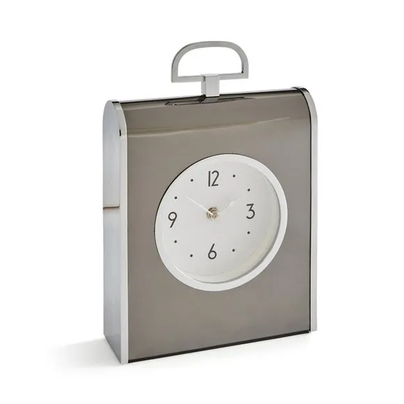 Mantel Clock - Black, Chrome