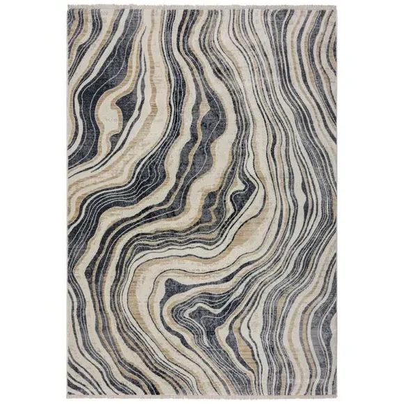 Marble Pattern Area Rug - Blue