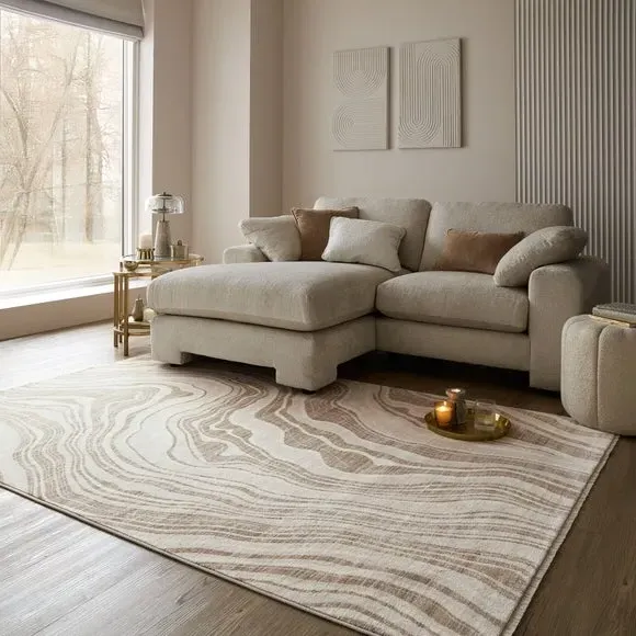 Marble Pattern Area Rug - Ivory