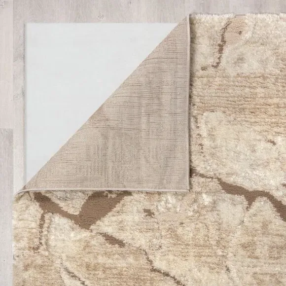 Marble Shaggy Rug with Luxury Pile - Ivory