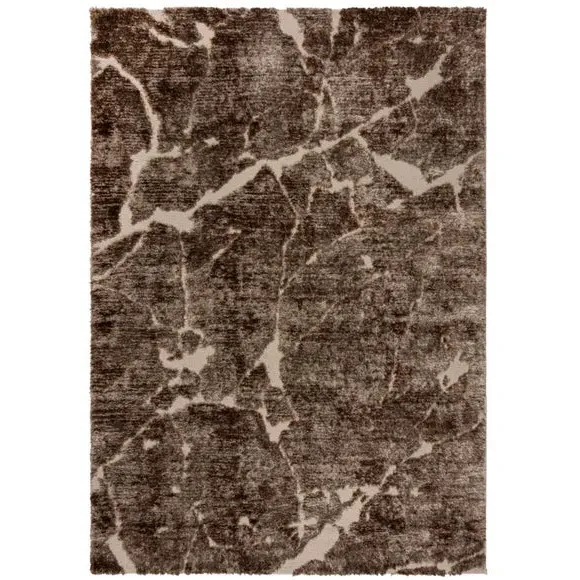 Marble Shaggy Rug with Luxury Pile - Natural