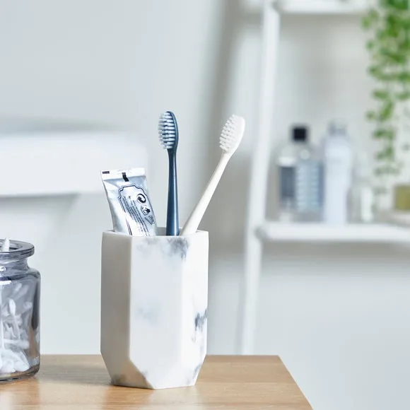 Marble Tumbler - White, Resin image