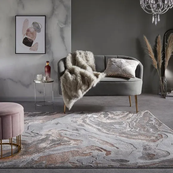 Marbled Area Rug - Blush, Polypropylene image