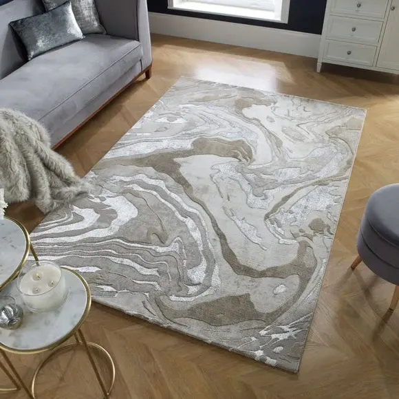 Marbled Area Rug - Natural, Polypropylene