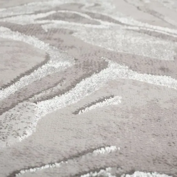 Marbled Area Rug - Silver, Polypropylene