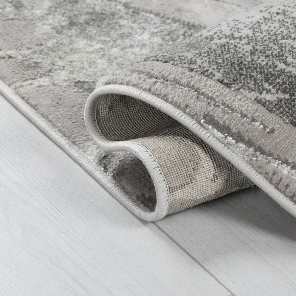 Marbled Area Rug - Silver, Polypropylene