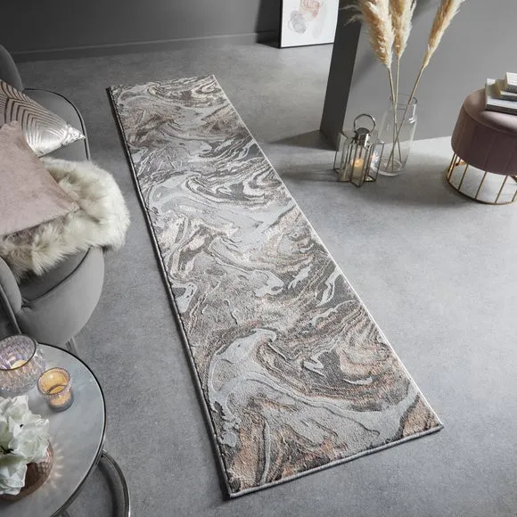 Marbled Runner Rug - Blush, Polypropylene image