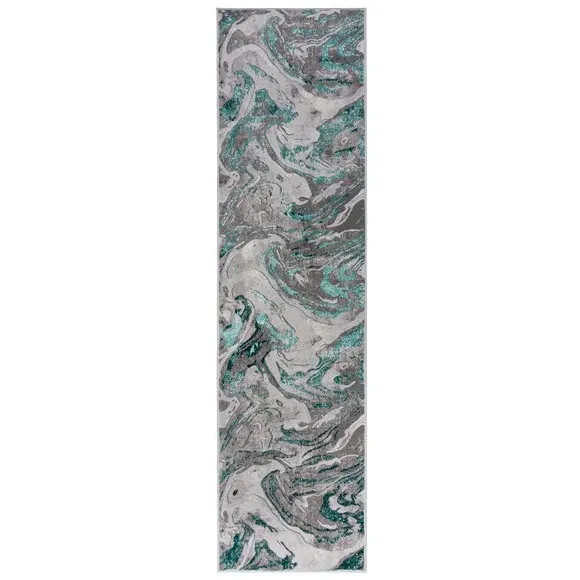 Marbled Runner Rug - Emerald, Polypropylene