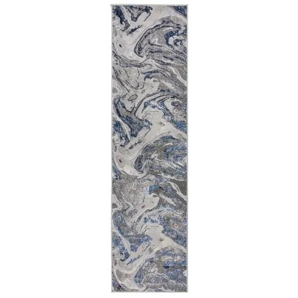 Marbled Runner Rug - Navy, Polypropylene