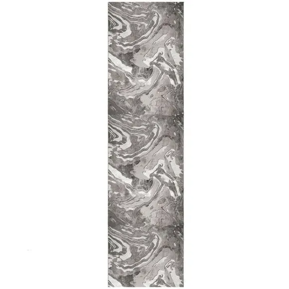 Marbled Runner Rug - Silver, Polypropylene
