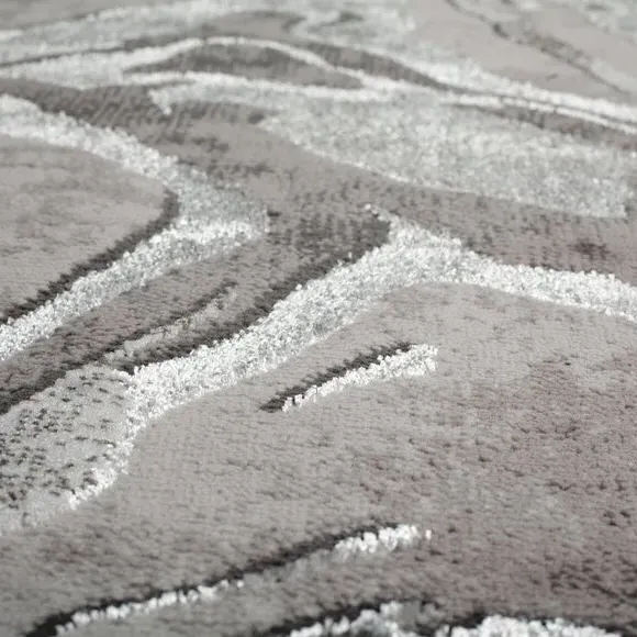 Marbled Runner Rug - Silver, Polypropylene