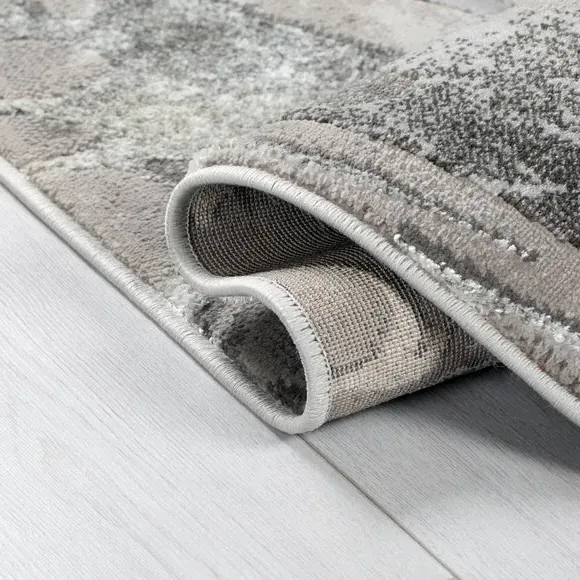 Marbled Runner Rug - Silver, Polypropylene