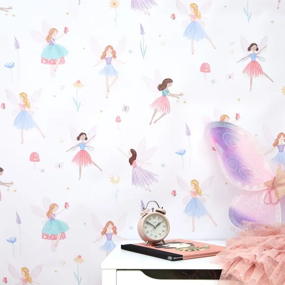 Meadow Fairies Wallpaper - Multicolor, Paper