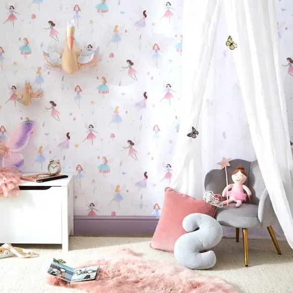 Meadow Fairies Wallpaper - Multicolor, Paper image