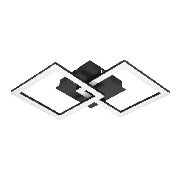 Medium Flush Ceiling Light - Black, Steel