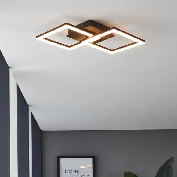 Medium Flush Ceiling Light - Black, Steel image