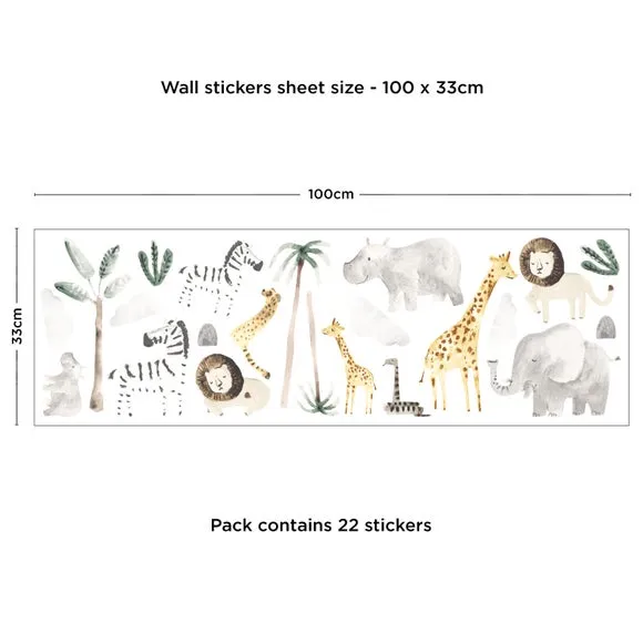 Medium Safari Wall Stickers - Natural