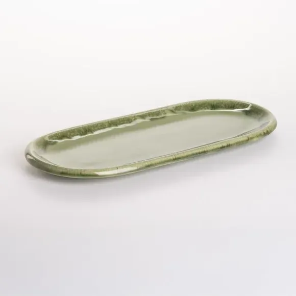 Medium Serving Tray - Green, Stoneware