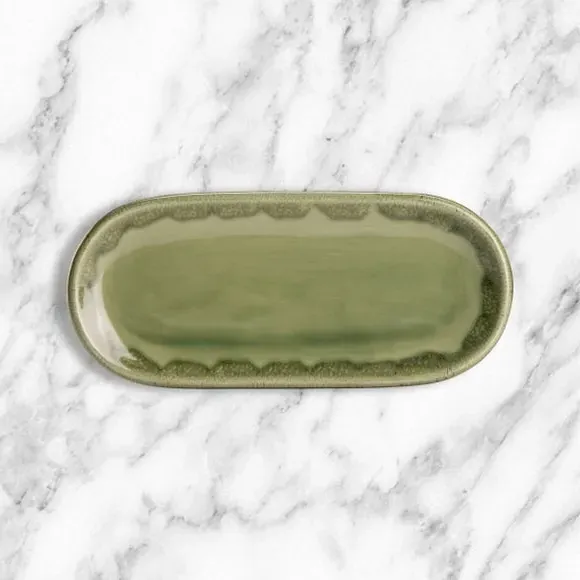 Medium Serving Tray - Green, Stoneware image