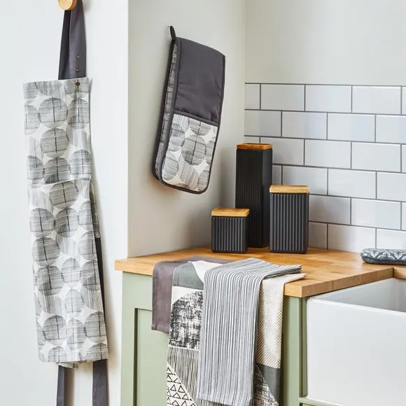 Medium Square Kitchen Canister - Black, Ceramic