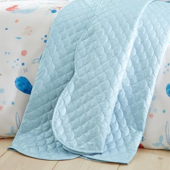 Mermaid Bedspread with Embroidery - Multicolor