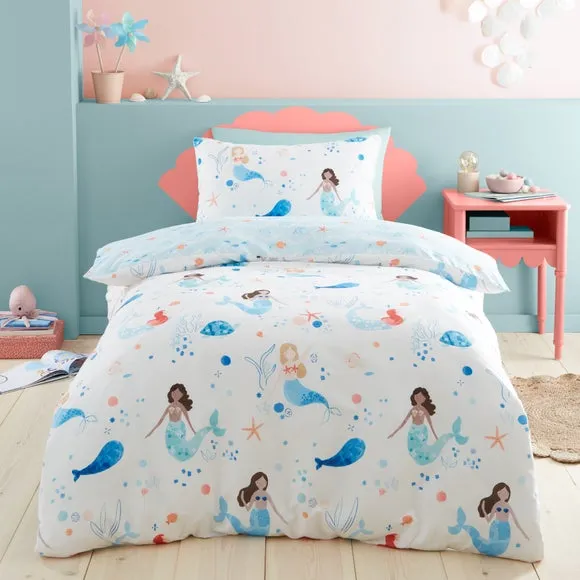 Mermaid Duvet Cover Set - Blue, Polycotton image