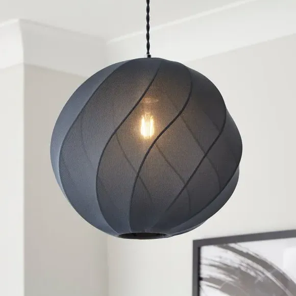 Mesh Easy Fit Lamp Shade - Navy, Polyester