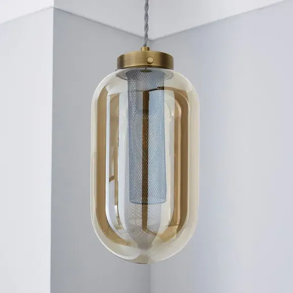 Mesh Pendant Light - Antique Brass