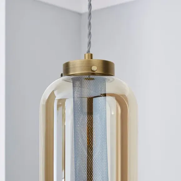 Mesh Pendant Light - Antique Brass