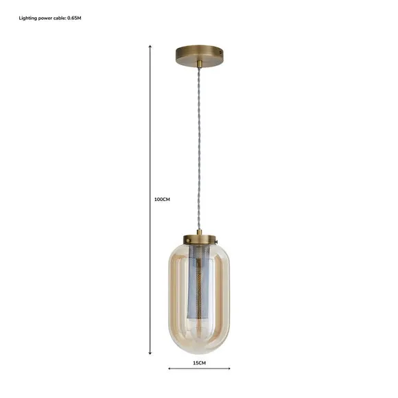Mesh Pendant Light - Antique Brass