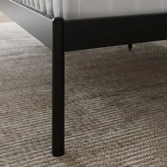 Metal Bed Frame with Sprung Slats - Black
