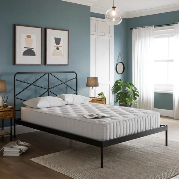 Metal Bed Frame with Sprung Slats - Black image