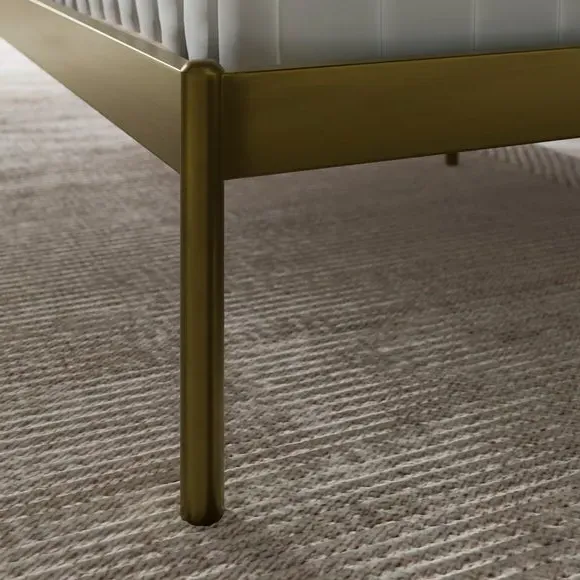 Metal Bed Frame with Sprung Slats - Brass