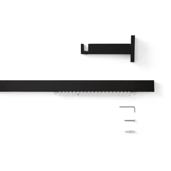 Metal Curtain Track - Matt Black