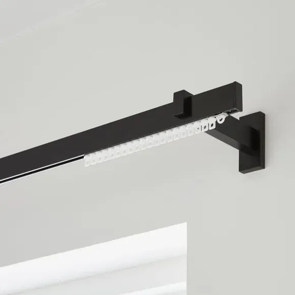 Metal Curtain Track - Matt Black