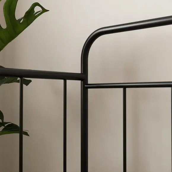 Metal Day Bed Frame with Slats - Black