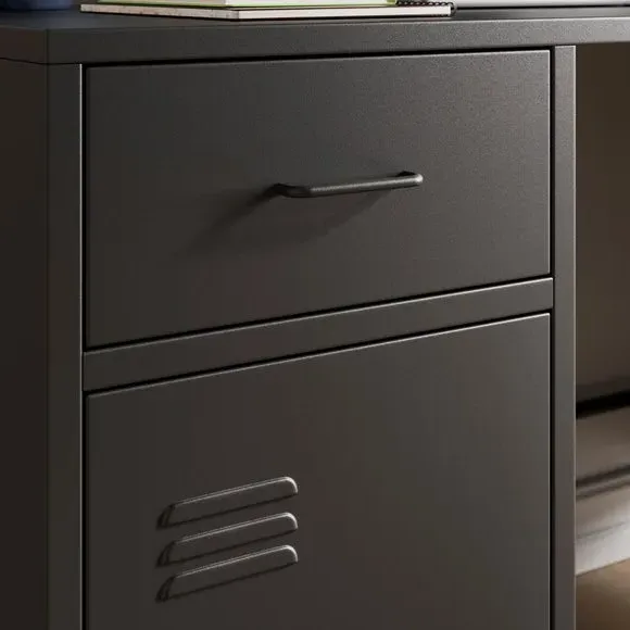 Metal Desk with Drawers - Black, Steel