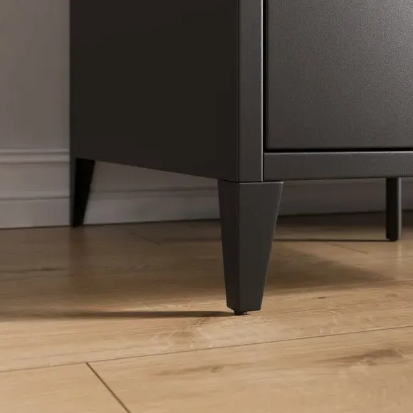 Metal Desk with Drawers - Black, Steel