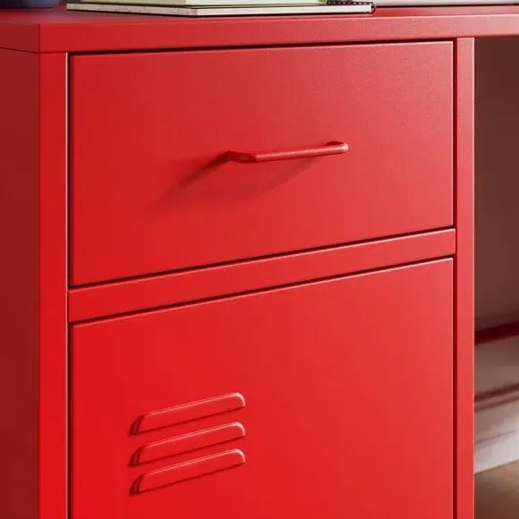 Metal Desk with Drawers - Tomato, Steel