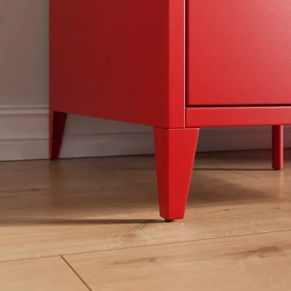 Metal Desk with Drawers - Tomato, Steel